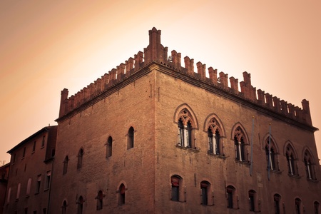 Bologna, Italy - April 07, 2010 - Very old palace from Bologna, Italyのeditorial素材