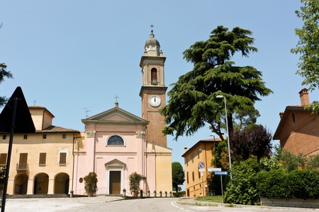 Sasso Marconi, Italy - July 07, 2010 - Day scene of catholic church from Sasso Marconiのeditorial素材