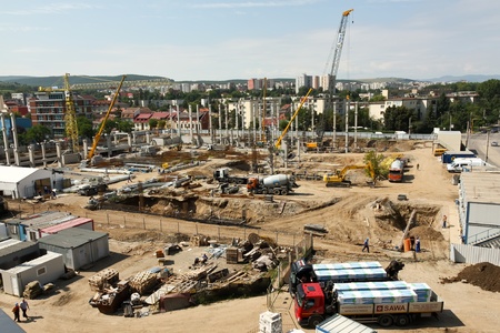 Cluj-Napoca, Romania - August 04, 2011 - The front of the stadium Arena site from Cluj-Napoca