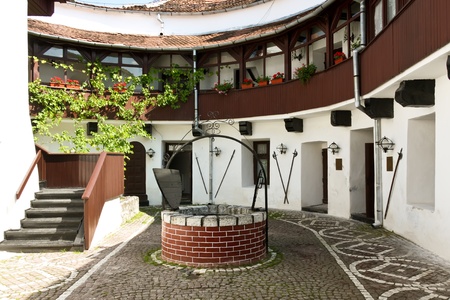 Brasov, Romania - August 06, 2011 - Internal yard of Brasov fortressのeditorial素材