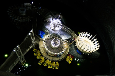 Turda, Romania - September 17, 2011 - Spectacular scene from Turda salineのeditorial素材