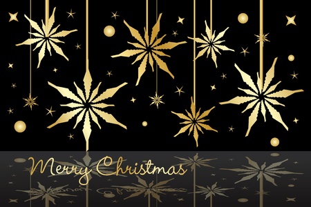 Graphic illustration of golden Christmas starsのイラスト素材