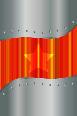Graphic illustration of metallic template with colored stripsのイラスト素材