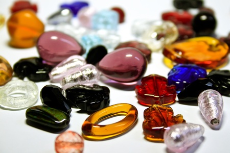 Beautiful jewel stones over white background