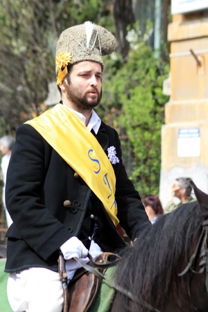 Brasov, Romania - 22.04.2012 - Junes Parade in Brasov city from Transylvaniaのeditorial素材