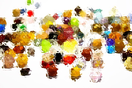 Abstract background from colored glass ballsの写真素材