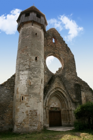 Carta, Romania - 21.07.2012 - Bell tower of cistercian church from Carta, Romaniaのeditorial素材