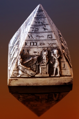 Macro scene of decorative pyramid 