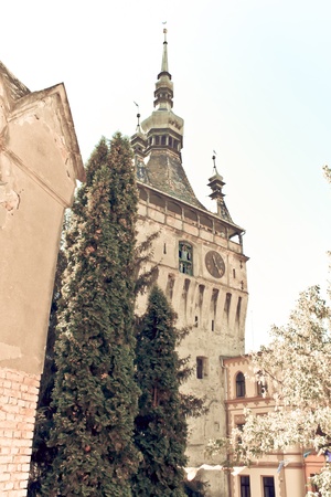 Sighisoara, Romania - 01.09.2012 - Very old tower from old part of Sighisoaraのeditorial素材