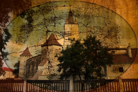 Old photo of secular evangelical church の写真素材