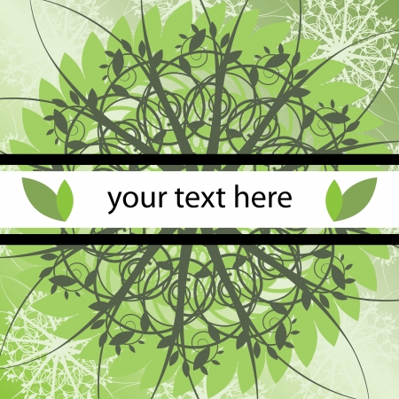 Greeting card with fresh green pattern on topのイラスト素材