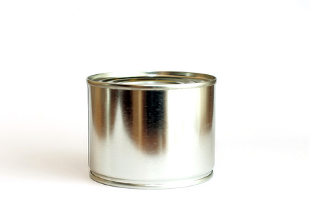 Tiny can on white background