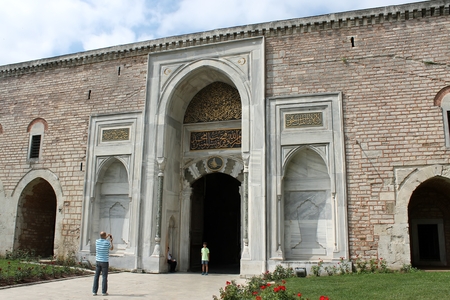 Istanbul, Turkey - 30 06 2014 - Gate of Topkapi palceのeditorial素材