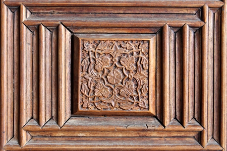 Istanbul, Turkey - 30 06 2014 - Part of door adorned by vintage ornate patterns at Topkapi palace