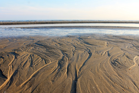Retreat sea at Camber Sands beach