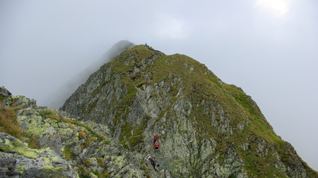 Way to Moldoveanu Peak, the highest peak in Romanian Carpathians