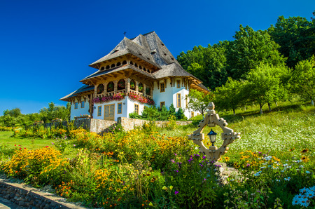 Barsana wooden monastery, Maramures, Romania. Barsana monastery is one of the main point of interest...
