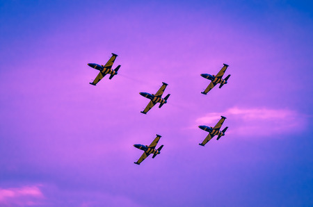 Aerobatic team performs flight