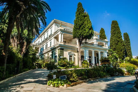 Achilleion Palace, Corfu Island, Geece. It was buit by Empress of Austria, Elisabeth of Bavaria, also known as Sisi in 1890.のeditorial素材