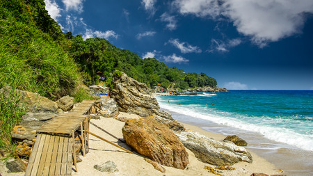 Plaka beach, Pelion, Greece. Pelio is one of the Greek wildest area.の写真素材