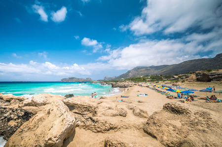 Falasarna beach, Crete island, Greece. Falassarna is one of the best beaches in Cretaの写真素材