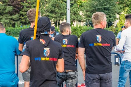 Bucharest, Romania - August 10, 2018: Anti-government protesters in Bucharest, Romania.のeditorial素材