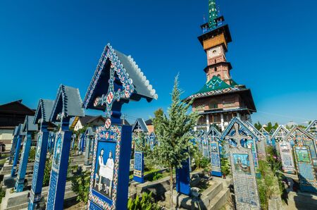 View of merry cemetery in Sapanta, August 17, 2019のeditorial素材