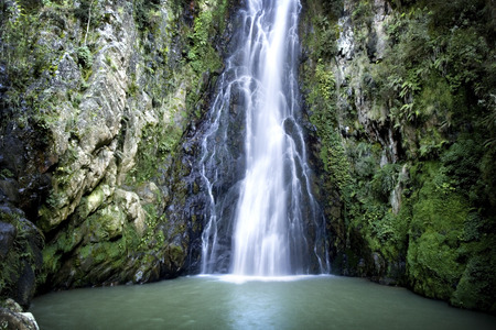 Aguas Blancas Waterfall in Constanza, Dominincan Republicの写真素材
