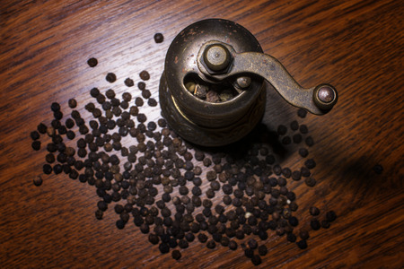 Pepper beans and grinderの写真素材