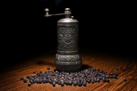 Pepper beans and grinderの写真素材