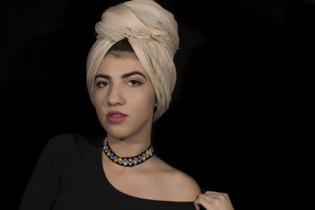 Young woman with turbanの写真素材