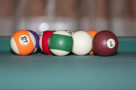 Pool balls isolated on pool on table