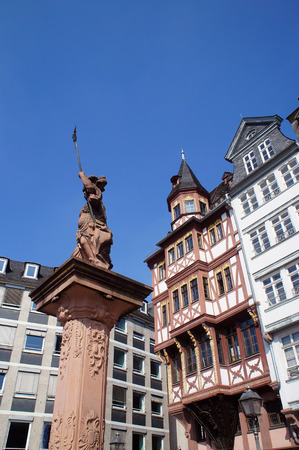 Old traditional buildings in Frankfurt, Germany in a summerのeditorial素材