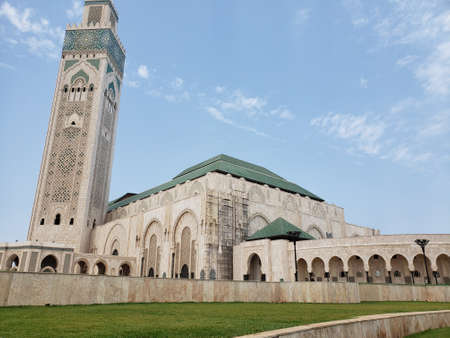 The Hassan II Mosque in Casablanca, Morocco, Africa.の写真素材