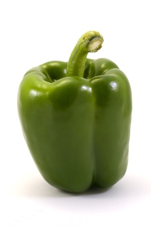 green pepper isolated on a white backgroundの写真素材