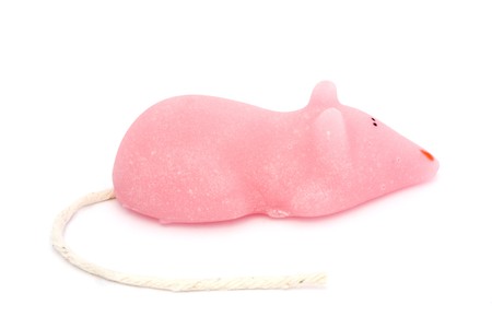 pink sugar mouse isolated on a white backgroundの写真素材