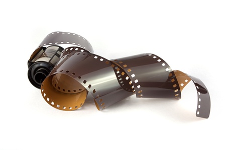 35mm film strip over white