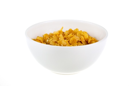 Bowl of cereal on a white background