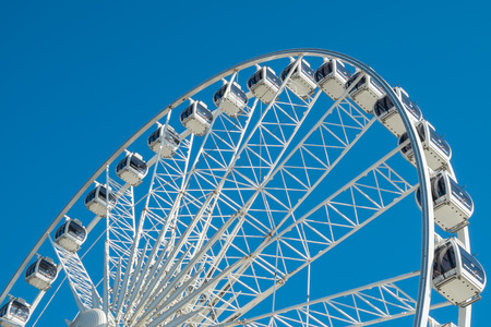 BRIGHTON, UK - JULY 28: A view of the wheel on Brighton seafront, now a popular tourist attraction....