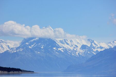 mount cook or aoraki in canterbury, new zealandの写真素材