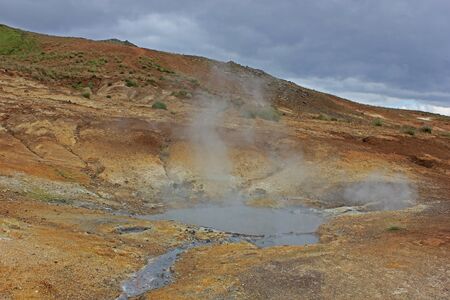 Seltun geothermal area in Krysuvikの写真素材