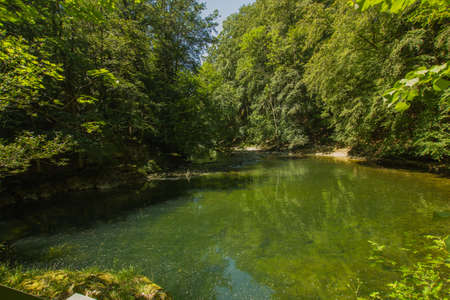 green lake at the Gorge de l'Areuse