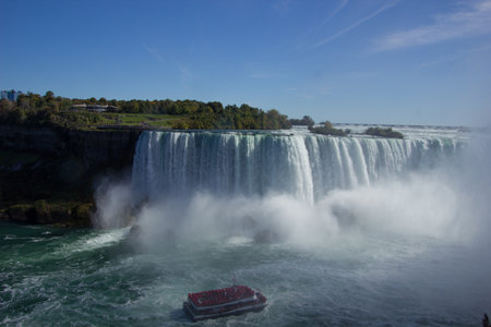Niagara Falls on a sunny day in Canadaの写真素材