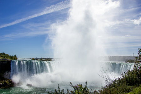 Niagara Falls seen from the Canadian side on a sunny day