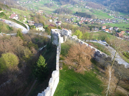 old medieval castle Stari Grad in Celje in Sloveniaのeditorial素材