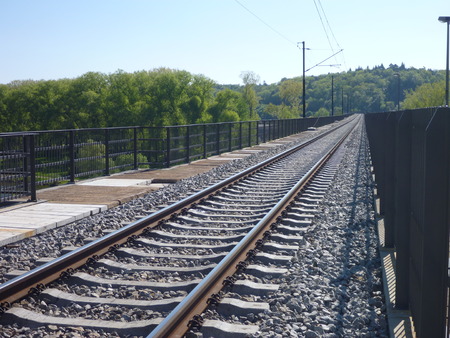 a train railway with an empty track