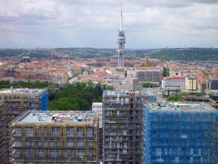 an aerial view of Prague city from a lookoutのeditorial素材