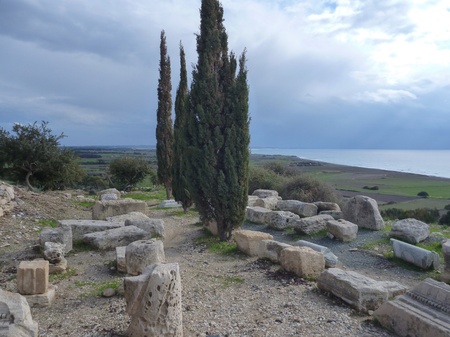 ancient greek excavation site kourion in cyprusの写真素材