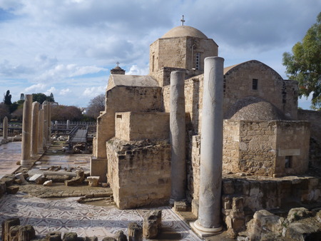 historical archeologicel site kato pafos in cyprusの写真素材