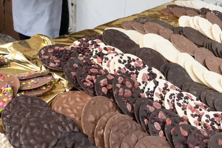 detail of the art of making chocolate candies